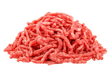 Minced Meat, Pork, Beef, Forcemeat, Clipping Path, Isolated On White Background, Full Depth Of Field
