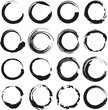 © 123levit - Brush circle. Grunge style. Drawn element brush circle. Brush set. Vector