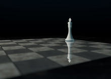 White King Alone On A Chessboard 1