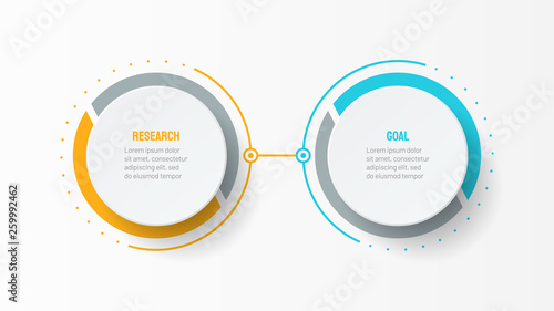 Fotografía Vector infographic design template with 2 options or steps