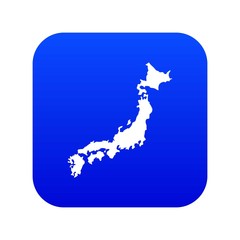 Wall Mural - Map of Japan icon digital blue for any design isolated on white vector illustration