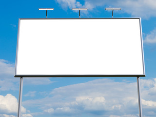 Wall Mural - 3d rendering of blank billboard (empty advertisement) isolated on white. empty mockup template