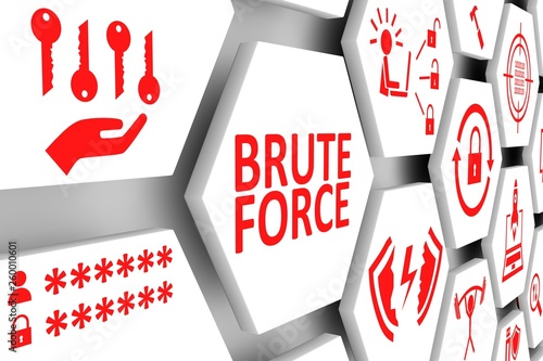Fotomural BRUTE FORCE concept cell background 3d illustration