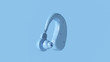 Pale Blue Behind the Ear Hearing Aid 3d illustration 3d render