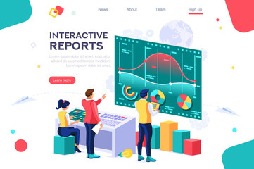 Wall Mural - collection, database graphs. desktop chart analyzing, statistics visualization concept. interacting 