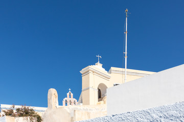 typical Santorini church in Greece in the Cyclades