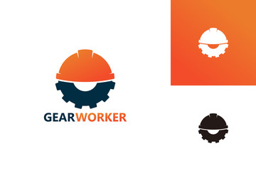 Gear Worker Logo Template Design Vector, Emblem, Design Concept, Creative Symbol, Icon