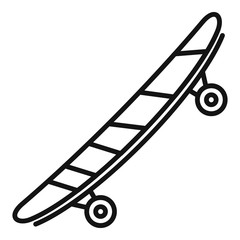 Sticker - Side wood skateboard icon. Outline side wood skateboard vector icon for web design isolated on white background