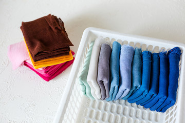 Keeping clothes at the box on white background