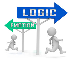 Canvas Print - Emotion Vs Logic Sign Depicts The Logical Compared With Emotional Mind - 3d Illustration