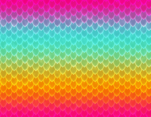 Wall Mural - Rainbow gradient snake skin pattern, sharp scale