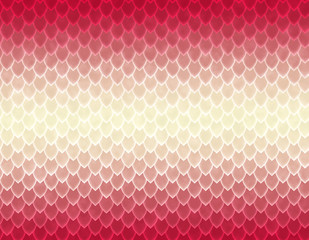 Wall Mural - Red and white gradient snake skin pattern, sharp scale