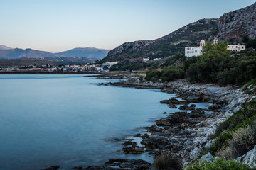 Wall Mural - Ocean beach on the Crete long explosure