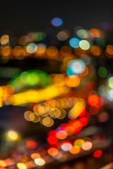 abstact blur bokeh of Evening traffic jam on road in city., night scene., Blur Images not Focus