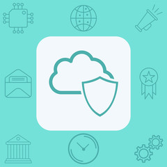 Cloud computing vector icon sign symbol