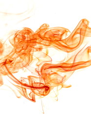 Red smoke on white background