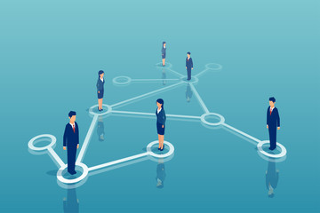 Vector of group of businesspeople networking