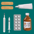 medical ampoules and syringe
