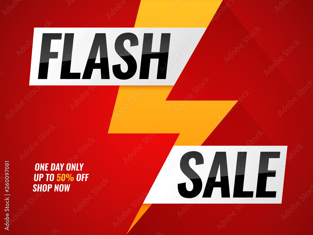 Flash sale. Flashes blitz mega deals buy shop sales offer poster hot price promo trendy sticker lightning bolt arrow vector banner - obrazy, fototapety, plakaty 