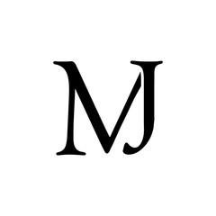 Wall Mural - mj logo concept design vector
