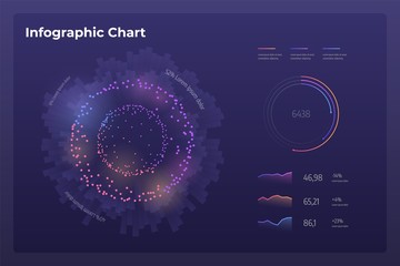 Wall Mural - dashboard infographic template with modern design annual statistics graphs.