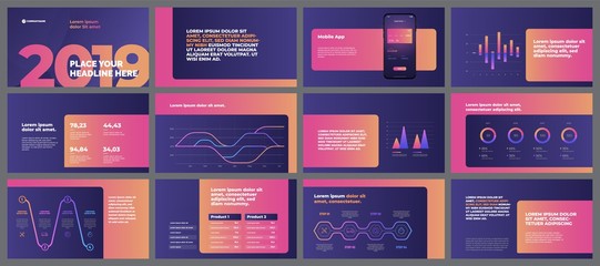 Wall Mural - Colorful presentation templates elements. Vector infographics. Eps 10.