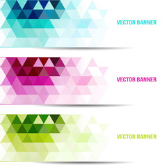 Wall Mural - Set of abstract vector background with triangle object.