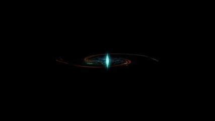 Wall Mural - Animation of rotating spiral blue and orange galaxy with nebula