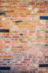 Wall Mural - Grunge orange brick wall background texture