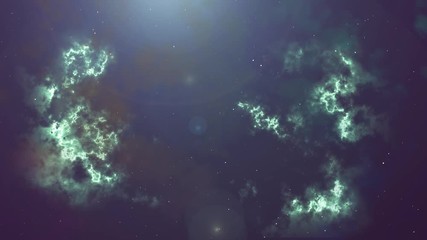Wall Mural - Animation of glowing flicker blue nebula and stars