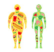 © Margarita - Weight loss concept. The influence of diet on the weight of the person. Before and after diet and fitness. Fat and thin man. Healthy lifestyle, a healthy diet and daily routine.