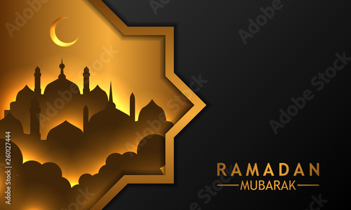 Geometric Golden Frame Windows Banner Black Background Template