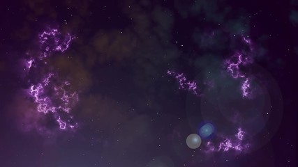 Wall Mural - Animation of glowing magenta nebula and stars