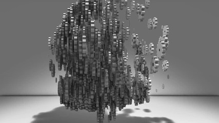 Wall Mural - human intelligence creativity thinking cogs spinning brain concept 3d render