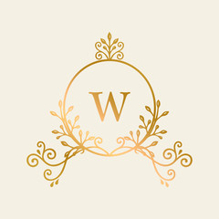 Canvas Print - Initialed gold frame background