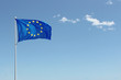 © Kat Ka - European Union flag waving in the air on blue sky background. Copy space