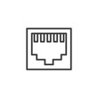 © alekseyvanin - Ethernet port socket line icon. linear style sign for mobile concept and web design. LAN network port outline vector icon. Symbol, logo illustration. Pixel perfect vector graphics