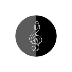 Wall Mural - Treble clef black button, icon or logo