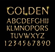 Luxurious Gold Alphabet Vector On Black Background