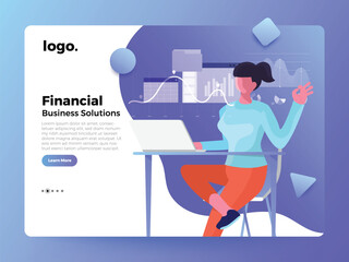 Wall Mural - landing page business people