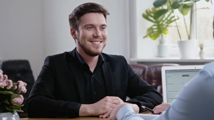 Poster - Confident young man attending job interview