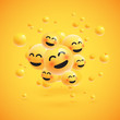 © Sebestyen Balint - Group of high detailed yellow emoticons, vector illustration