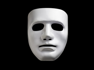 white mask isolated with clipping path