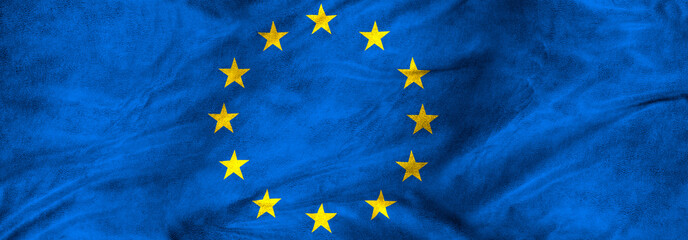 image of European Union flag closeup