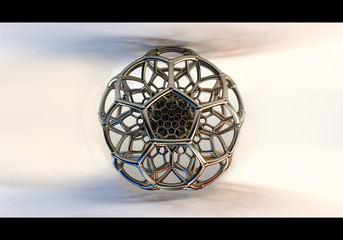 Canvas Print - Abstract Artistic 3d Computer Generated illustration Digital Artwork Of A Ball On A Smooth colorful Background