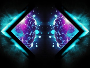Canvas Print - Abstract Artistic 3d Computer Generated Rendering Illustration Of A Modern Digital Artwork on a Dramatic Colorful Background