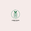 © Mily Studio - recycle trash green leaf simple line logo template vector illustration icon element isolated - Vector
