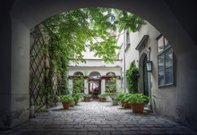 Courtyard In The Historical Center Of Vienna. Austria.