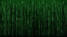 Green Binary Matrix Code Abstract Computer Hacker Digital Network Black Background