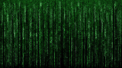 green binary matrix code abstract computer hacker digital network black background